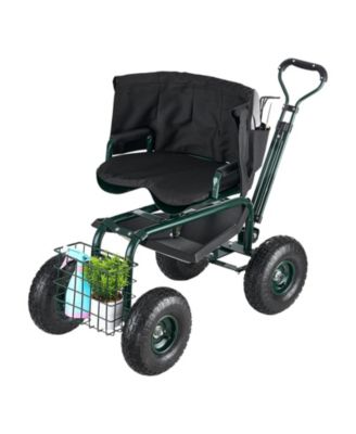 Adjustable Garden Stool with 360° Swivel Seat & Ergonomic Backrest