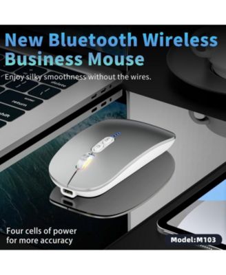 Tri-Mode Wireless Bluetooth Mouse: Silent,1-Click Desktop,3-Speed DPI for Office/Study, Slim & Easy-to-Use for Professionals/Studentsgeable)