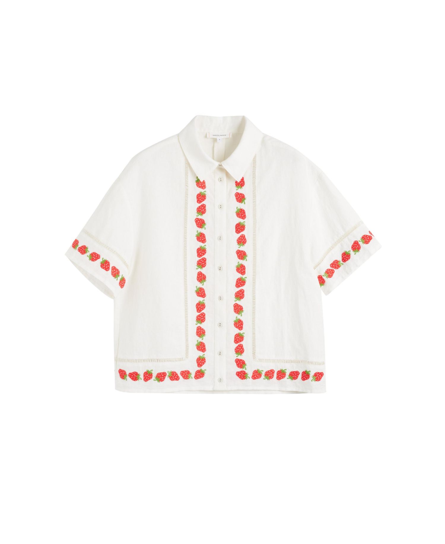 Women's Chinti and Parker Linen-Blend Strawberry Shirt