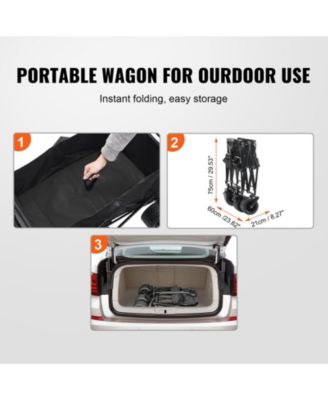 All-Terrain Folding Wagon with 5-inch Wheels & Compact Storage