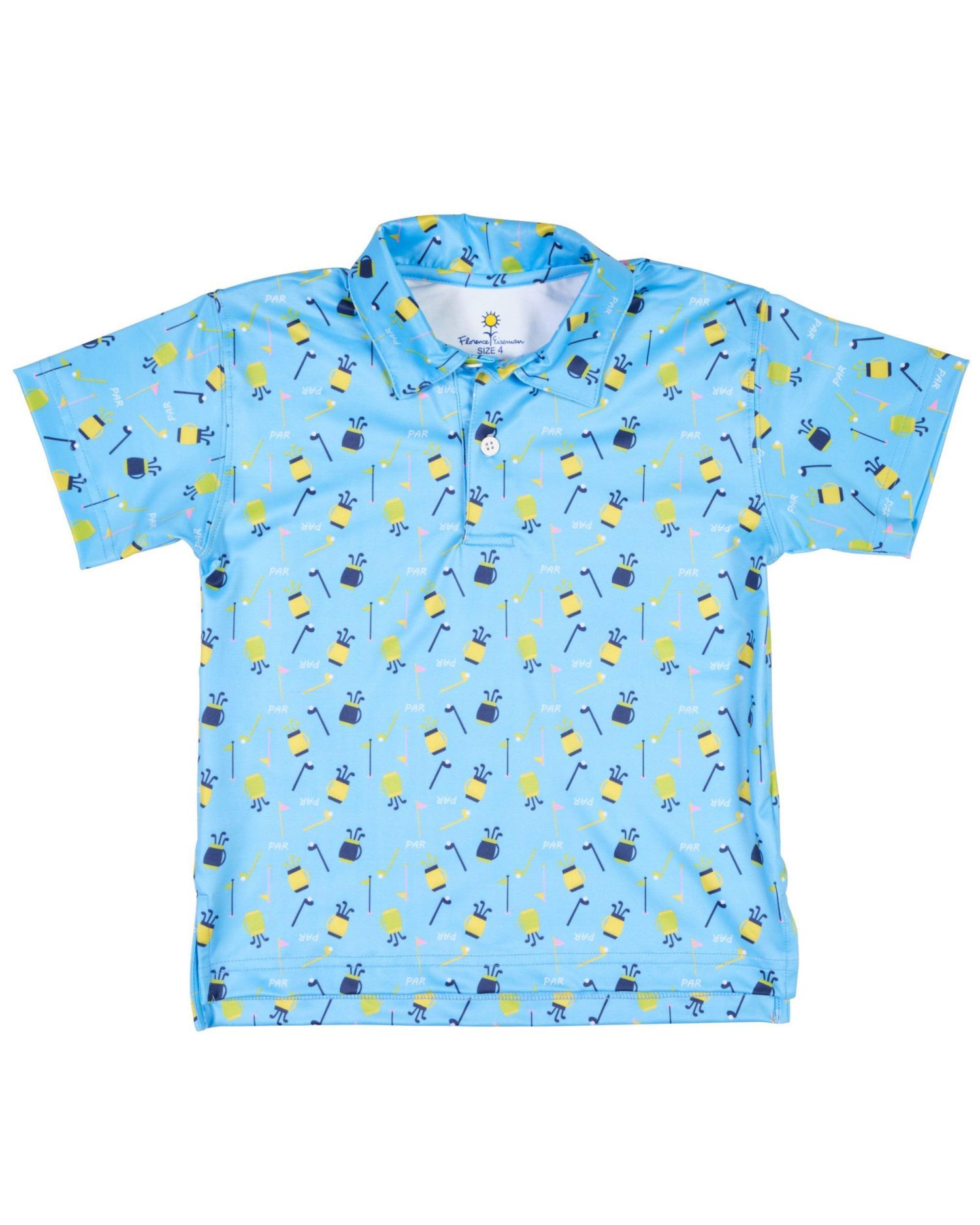 Toddler Boys Golf Print Performance Knit Polo