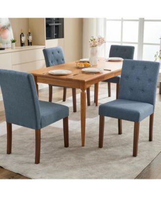 Upholstered Dining Chairs Set of 2, Tufted Parsons Kitchen Chair with Wood Legs
