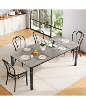 Kitchen Table 79 inch Large Industrial Dining Room Table for Dining Room, Home Office, Living Room