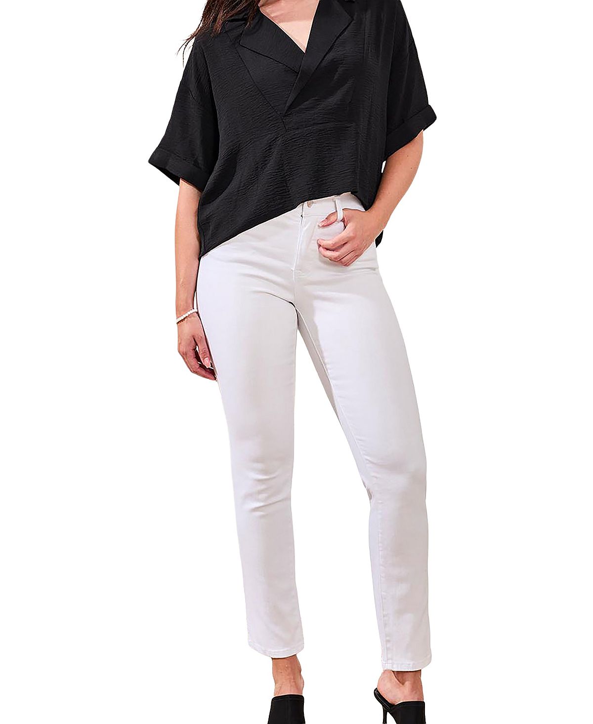 TRIBAL Women's Sophia Curvy Straight-Leg Jeans view 1 — MAYCSS fashion products