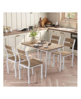 Kitchen Table Dining Table Set For 4 5 Piece Metal Frame Kitchen Table And Chair Set for Dining Room