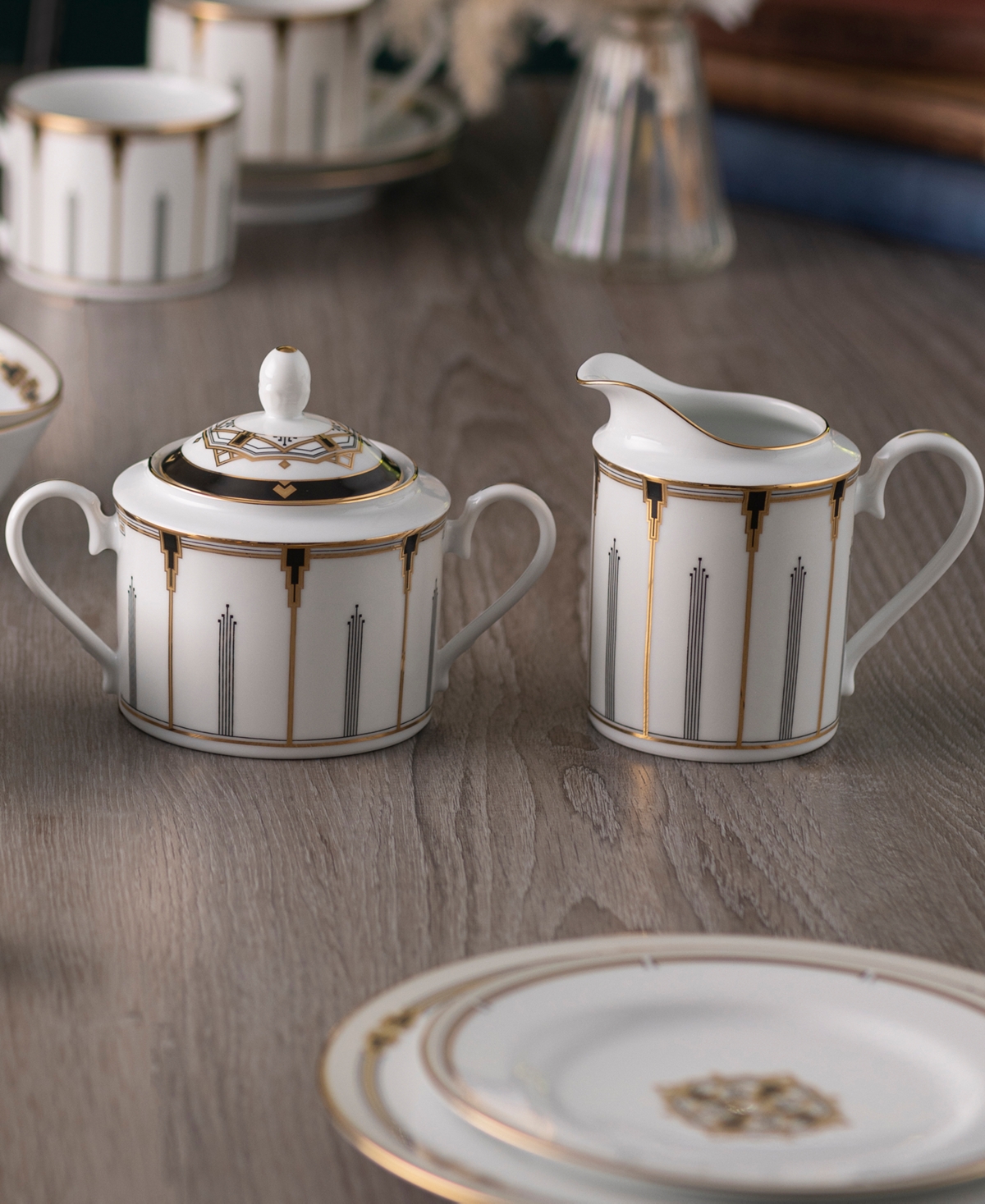 Noritake Empire Gold-Tone Sugar and Creamer, Set of 2