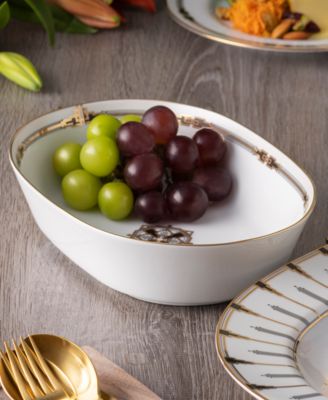 Empire 32 oz. Gold Oval Vegetable Bowl