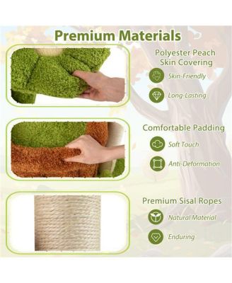 Machine-Washable & Space-Saving Cat Tree, 36-Inch Jungle Theme with Removable Peach Skin Cover, Sisal Scratching Post & Toys