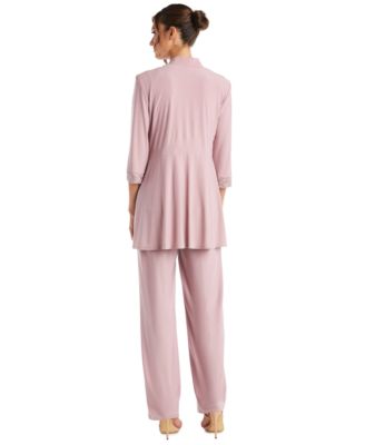Petite Round Neck Top, Jacket & Pants, 3-Piece Set