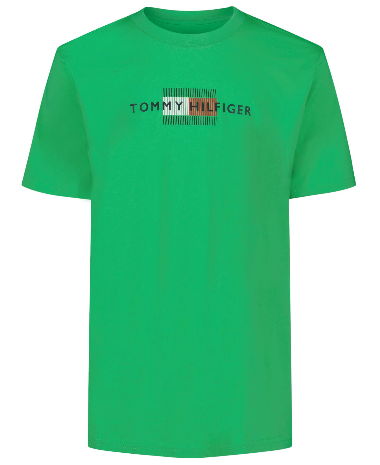 Футболка Tommy Hilfiger Linear Flag Short-Sleeve для мальчиков, цвет: Зелёный — фото 1