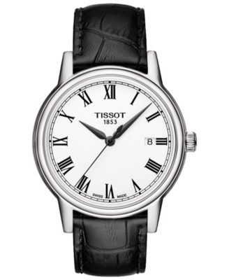 Tissot - Men's Swiss Carson Black Leather Strap Watch 40mm T0854101601300