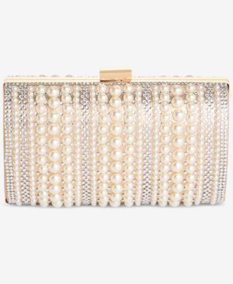 Ranndi Crystal & Imitation Mini Pearl Clutch Handbag