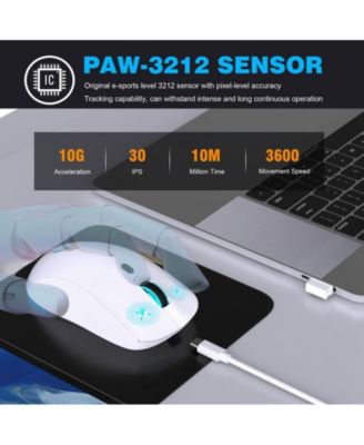 2.4G Wireless Rechargeable Mouse, 3600 DPI Adjustable, 7-Color RGB Backlight, Ergonomic Silent Mouse,Type-C Charging, for PC, Laptop, Mac