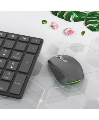 Dual-Mode Wireless Mouse-(2.4G & Bluetooth 5.1), 2400 DPI Adjustable, Silent Click, Type-C Rechargeable, for Office Workers
