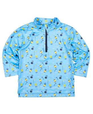 Toddler Boys Golf Print Performance Knit Half Zip