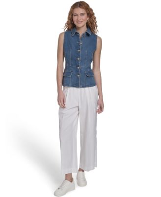 Women's Button Front Denim Vest