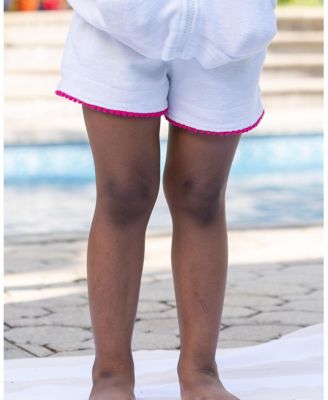 Toddler Girls Terry Shorts With Pom Poms