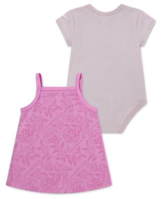 Baby Girls' Short-Sleeve Bodysuit and Dress, 2-Piece Set
