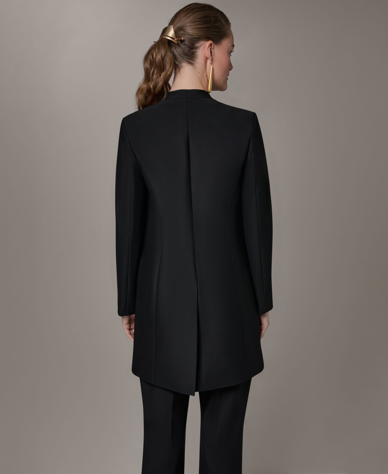 Petite Collarless Blazer