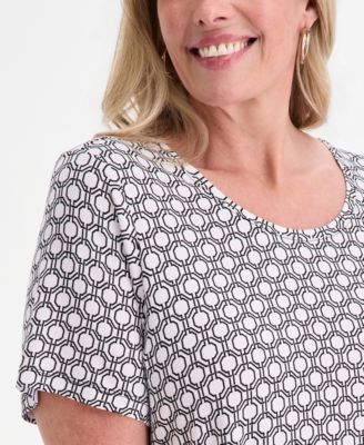 Plus Size Lattice Play Scoop-Neck T-Shirt