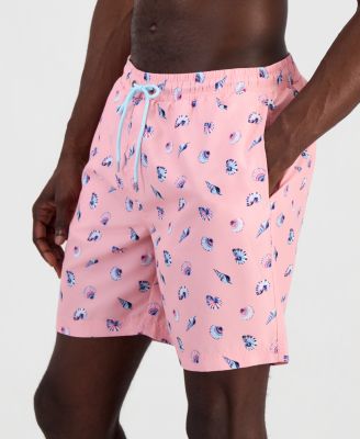 Men's Shell Coral Printed 7" Swim Trunks