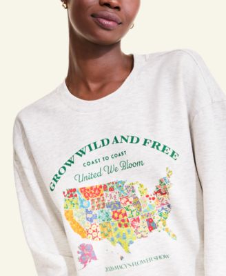 Flower Show Women's U.S. Flower Map Sweatshirt