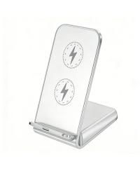 15W Fast Charging Wireless Charger with Charging Port - Horizontal and Vertical Dual-Use Desk Phone Stand for Phone