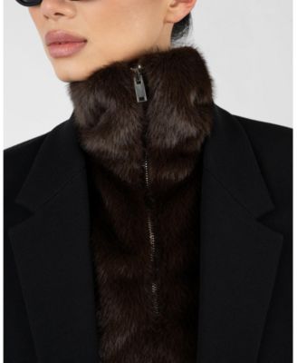 Women's Faux Fur Mock neck Vest
