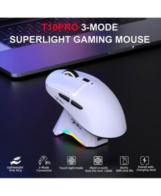 Tri-Mode Wireless Gaming Mouse, Lightweight, 12000 DPI Adjustable, Magnetic RGB Charging Dock, BT5.3+2.4G+Wired, for PC, Laptop, Mac