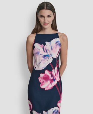 Women's Sleeveless Square Neck Sheath Dress