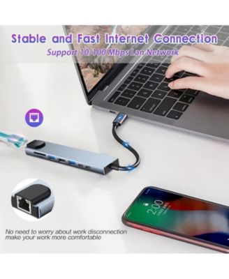 8-in-1 USB-C Hub, 100W PD Charging & Superfast Data Transfer | Ideal for Home Office, Travel, Presentations