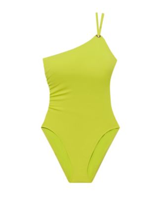 Women's Lime Breeze Double Strap One Shoulder One-Piece Swimsuit