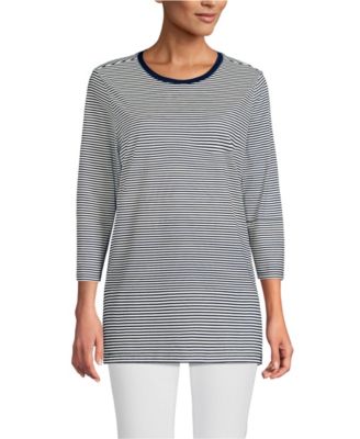 Plus Size 3/4 Sleeve Cotton Supima Tunic Top