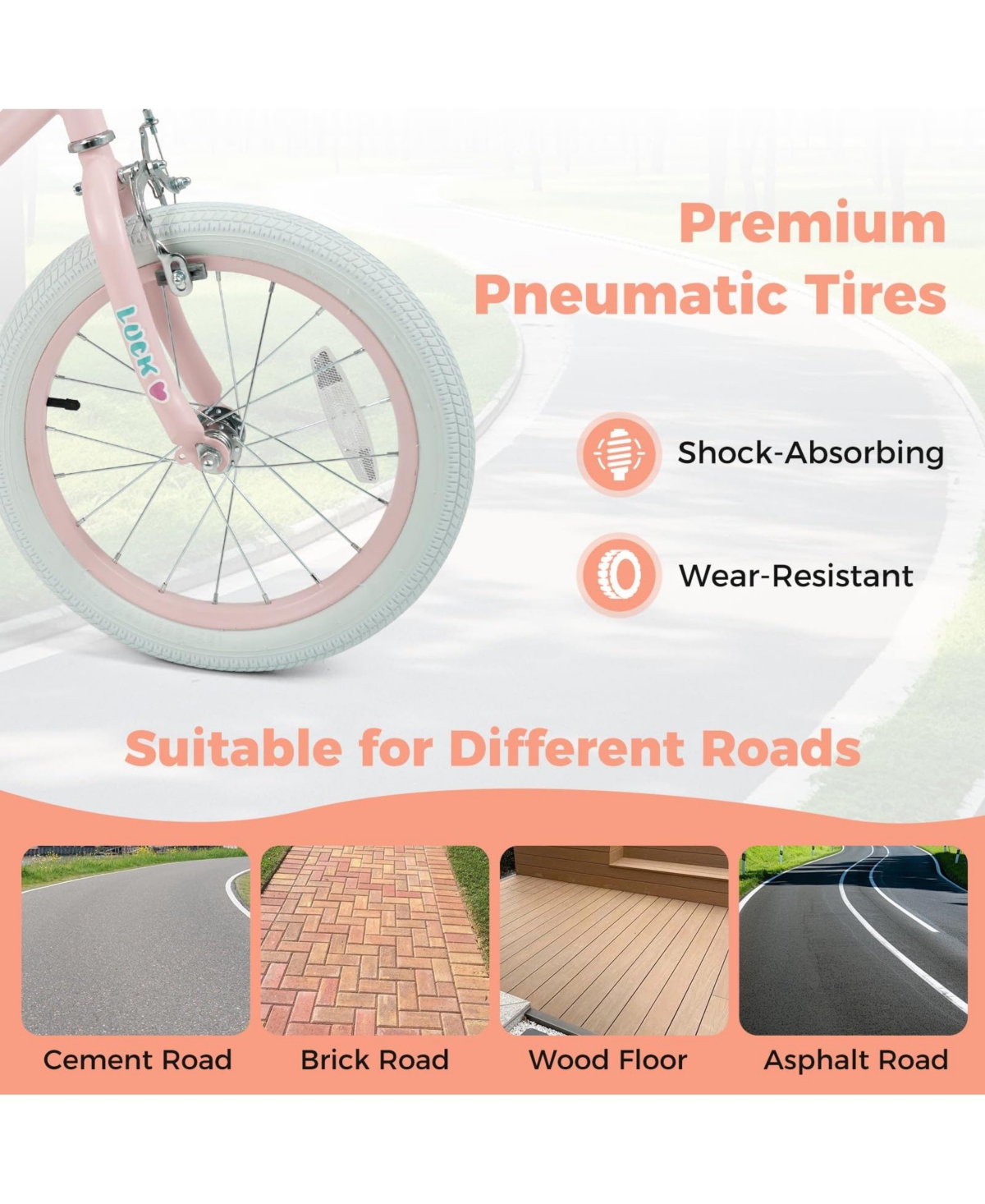 Mecale Kids Bike Adjustable for 3-8 Years Old Children - Stars & Moon