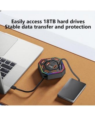 13-Port USB Hub with RGB Lighting, 23.6inch Extended Cable, Multiport Docking Station for Laptop/Desktop