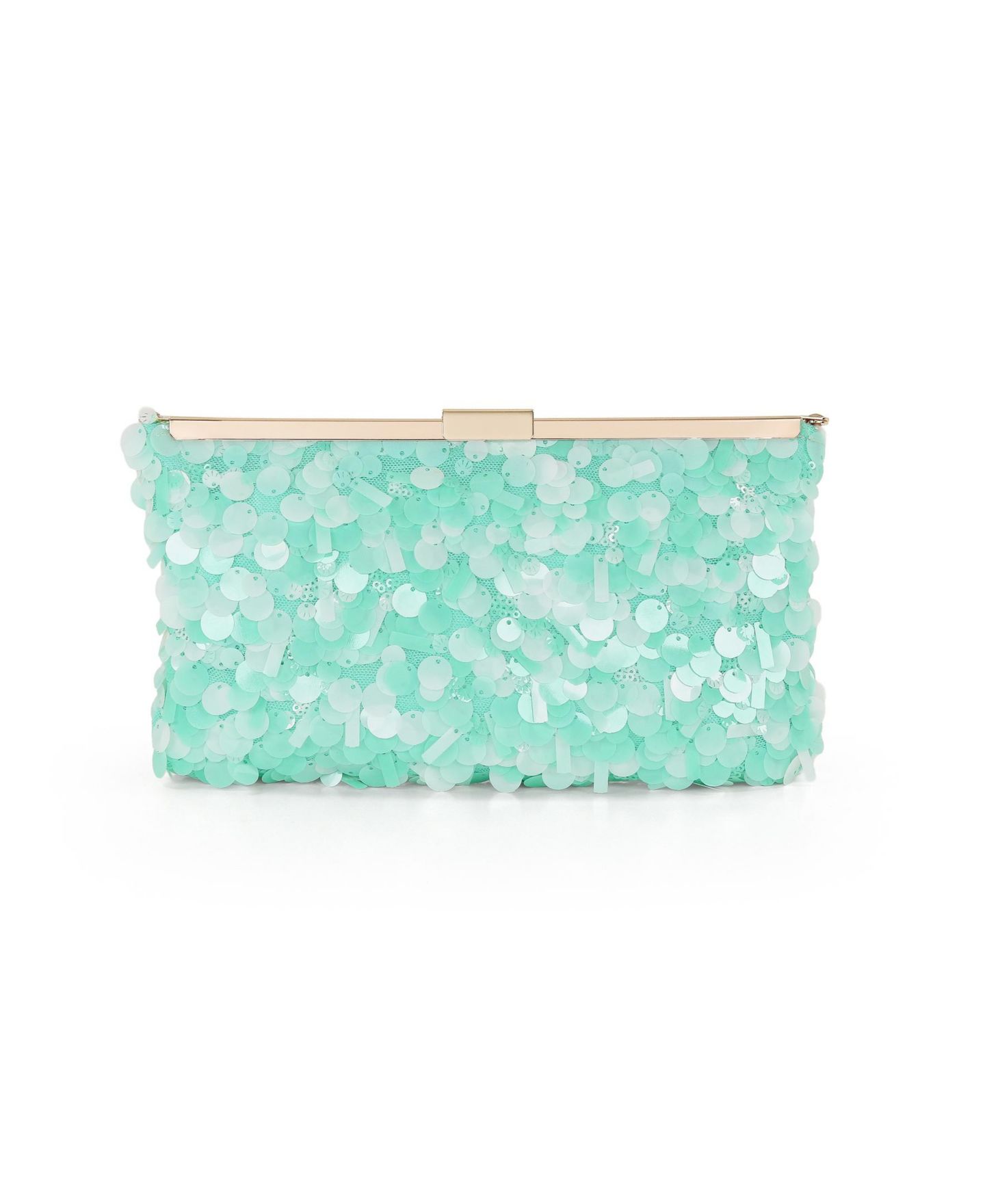 Женский клатч Jewel Badgley Mischka Briar Mixed Sequin Hinged Frame Clutch, цвет: Светлый мятный зелёный — фото 1