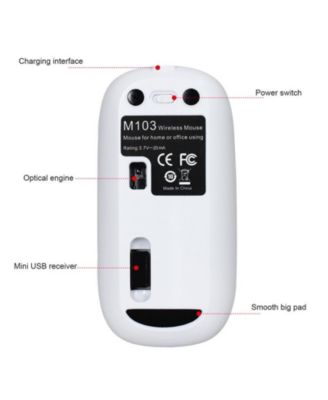 Rechargeable Silent Wireless Mouse: 2.4G, 1-Click Desktop, 3-Speed DPI for Office/Study, Slim & Easy-to-Use for Professionals/Students