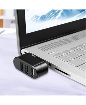 Rotatable 3-Port USB 2.0 Hub (90/180° Rotation) - with 480Mbps Speed, - Mini Portable Splitter for Laptop, Desktop, PC
