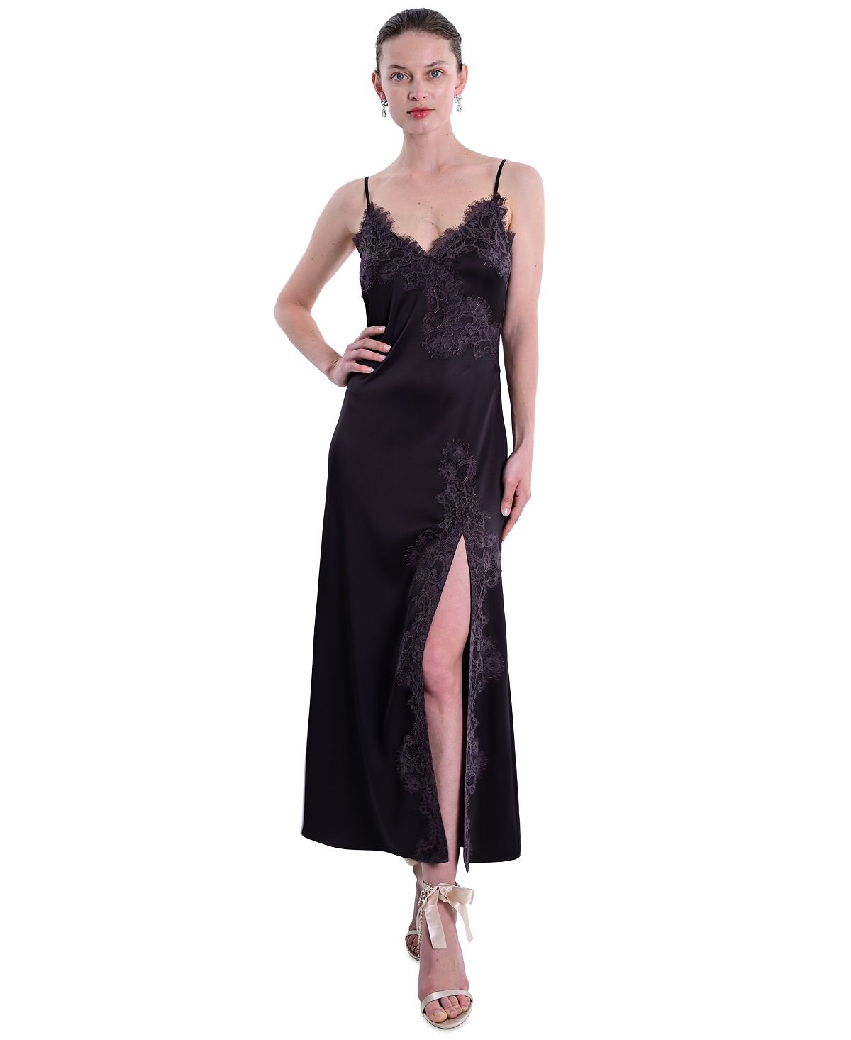 Marchesa Notte Women's Lace Trim Midi Dress view 1 — MAYCSS fashion products