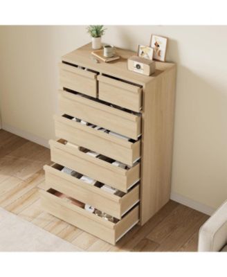 7 Drawer Dresser for Bedroom, 46 in Tall Modern 7 Chest of Drawers with Large Storage Space, Wooden Dresser Organizer for Living Room