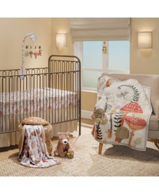 Baby Mushroom Meadow Soft White/Taupe Luxury Blanket