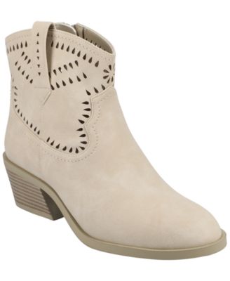 Journee Women's Cheyenne Stacked Heel Boho Western Booties