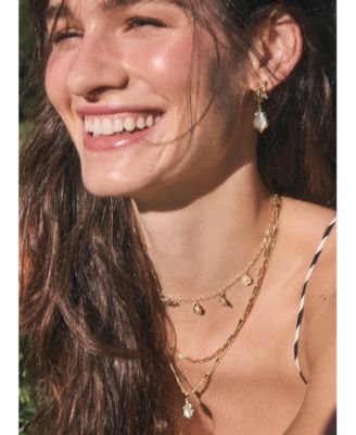 Adriana Scallop Frame Multi Strand 14k Gold Over Brass Necklace