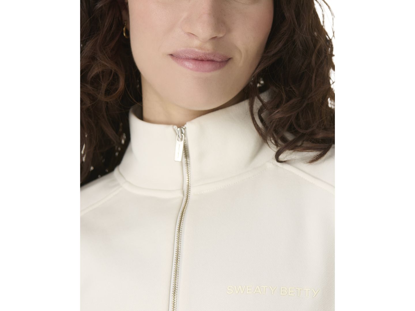 Женское худи Sweaty Betty Revive Rib-Mix Funnel Neck, цвет: Белый — фото 3