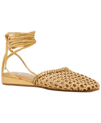 Women's Flutter Woven Leg-Wrap Round Toe Flats
