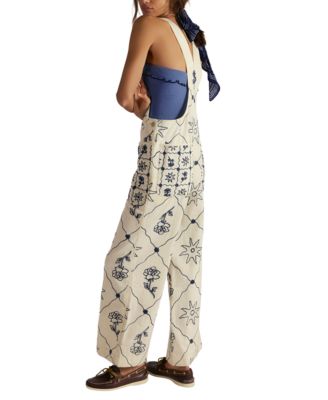Women's Rising Sun Embroidered Overall Pants