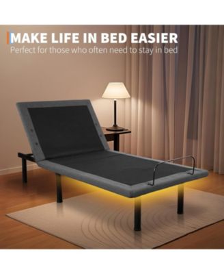 LED Bed Frame with Storage Headboard & Drawers - No Box Spring Needed