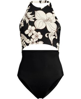 Women's Long Torso Tugless Halter Monokini High Leg One Piece Swimsuit