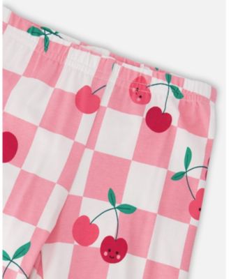 Toddler Girls Cotton Jersey Capri Printed Cherries