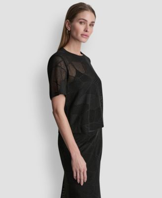 Women's Crewneck Short-Sleeve Croton Lace Top